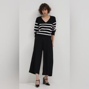 Sophisticated Black Wide Leg Italian Pant